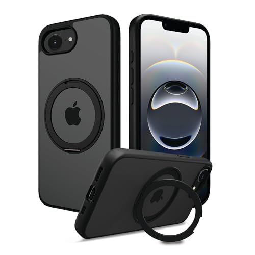 Image of DailyObjects Polycarbonate Case for iPhone 16e Compatible with Mag-Safe Wireless Charging,Halo 2.0 with Rotatable Stand Slim Shockproof Back Cover