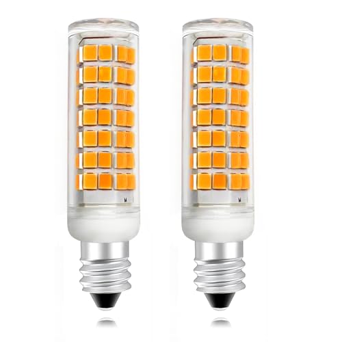 Aooallme E11 LED Bulb 100W Halogen Bulbs Equivalent, JDE11 Mini Candelabra LED Bulb Dimmable,Warm White 2700K,8W 1000LM JDE11 120V 100W LED for Ceiling Fan Pendant Lighting (2700K 2pack)