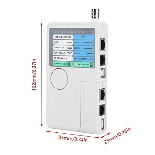 Image of iMBAPrice NF-3468 4-in-1 Network Cable Tester | RJ45 RJ11 USB BNC, With Remote, LAN Continuity Checker, Cat5 Cat5e Cat6 STP UTP Ethernet, Telephone & Coaxial Cables