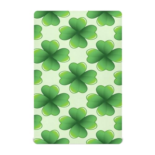 Moudou St. Patrick's Day Clover Playard Sheet for Boy Girls, Soft Breathable Fitted Toddler Sheet for Standard Playard Bed Mattress, 39 x 27 x 5 Inch