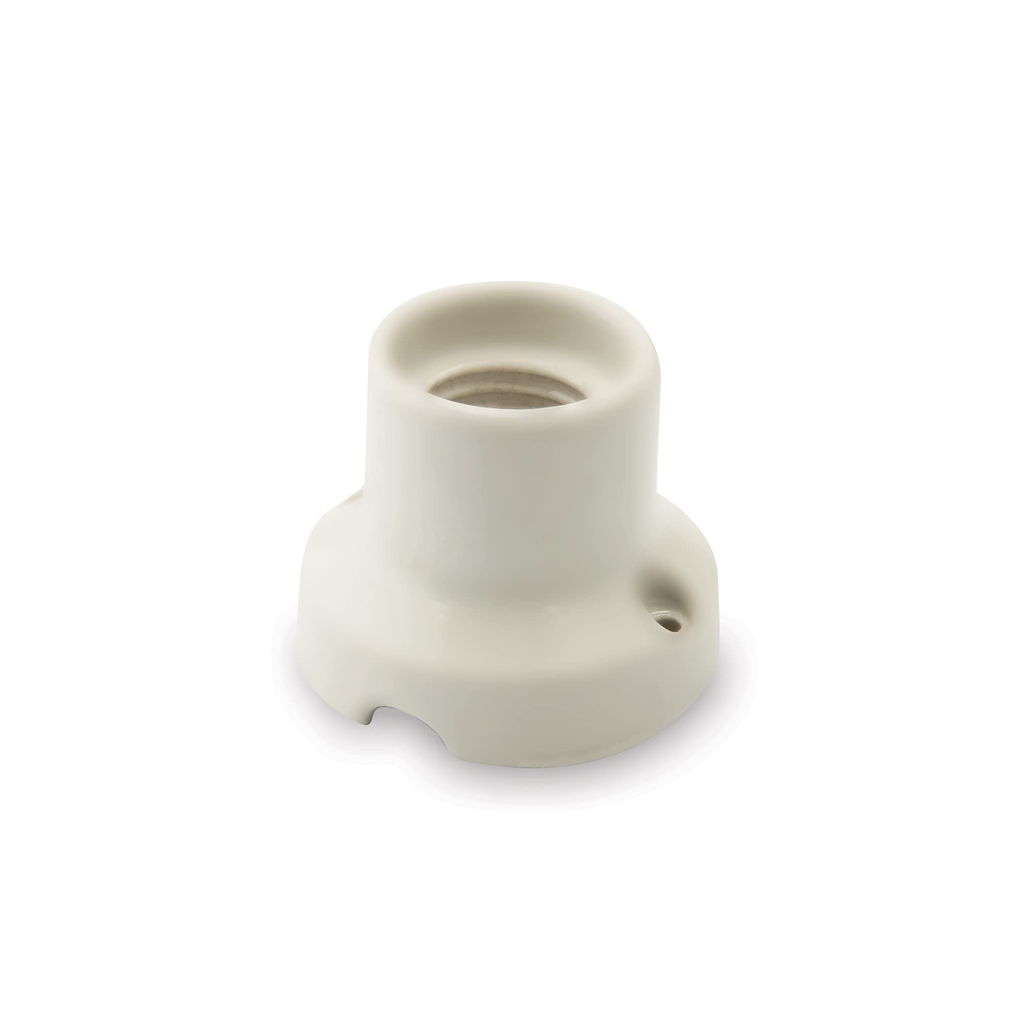AMARCORDS - Lampholder in Porcelain, E27 Fitting, Vintage Color lamp Holder Base MATT White