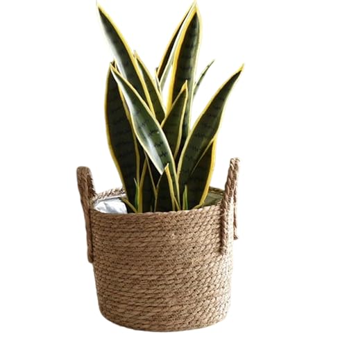 Genérico Cesto para Plantas De Interior,Portapajas con Asa - Cesta de Mimbre para Plantas | para Jardín Patio Balcón Exterior y Hogar