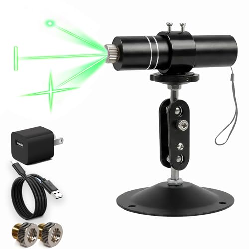 Three-Head Green Laser Level with 2M Charger | 520nm Cross/Linear Laser Generator | Rechargeable Alignment Tool for Woodworking, Construction & Fabric Cutting (Base & AC/DC Adapter) Green Line