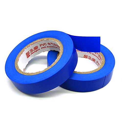 Image of Maveek 10 Rolls PVC Electrical Tapes, Self-Adhesive Waterproof Insulation Blue Tapes, Rated up to 600 Volts and 176 F, 15mmx15m(0.6 inch x 49.2ft)