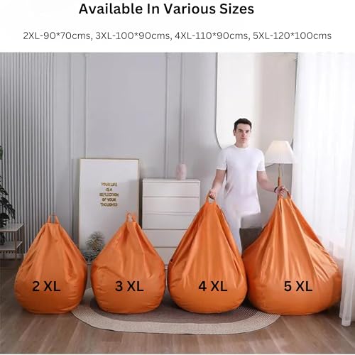 GIGLICK Classic Suede Bean Bag with Comfortable Legrest and Cushion with Beans Filled Ready to Use (6 Months Warranty) Color- (Brown, XXXXXL) - Image 5