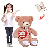 Un Regalo Especial con Personalidad: Totalmente cosido a mano y cuidadosamente impreso, el gran oso de peluche es como un lindo duende, impresiona profundamente a los demás, siempre está listo para abrir sus brazos, para dar un gran abrazo en cualquier momento, muy adecuado para mostrar su amor y sentimientos a alguien importante para usted