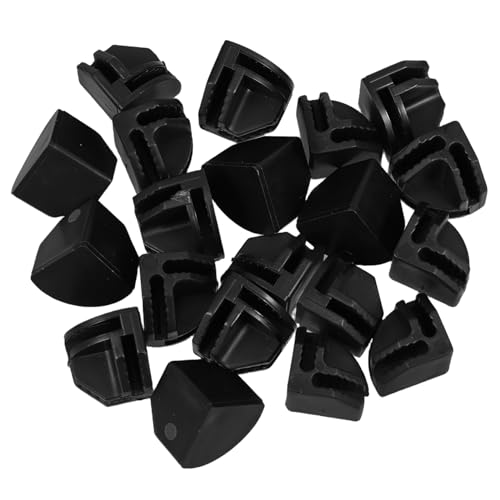 DIKACA 20 pièces Lot de Boucles Connecteurs pour Cages à Lapins Clips de Raccordement Plastique Noir Angle Droit Fixations pour Étagères Armoires et Cages...