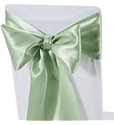 Pack of 80 Sage Green Satin Chair Sashes Bows Ties Upgraded 7 X 108 Inch Chairs Ribbons for Festi...