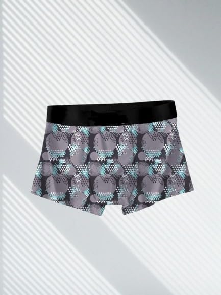 Generic Men's Cotton Blend Printed Stretch Trunks Pack of 3 Brown - Image 5