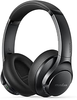 Soundcore by Anker Life Q20+ Active Noise Cancelling Headphones, 40H Playtime, Hi-Res Audio, App, Connect to 2 Devices, Memory Foam Earcups, Bluetooth Headphones for Travel, Home Office