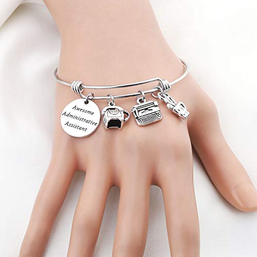 Image of bobauna Secretary Bracelet Awesome Administrative Assistant Appreciation Gift for Assistant Employee Office Worker