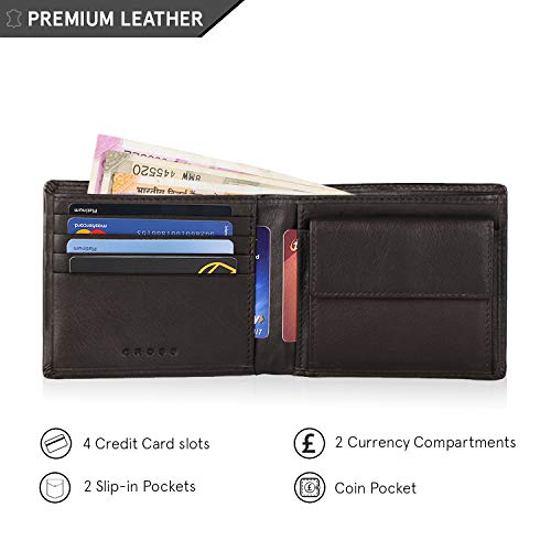Cross Oak Brown Men's Wallet Stylish Genuine Leather Wallets for Men Latest Gents Purse with Money Coin and Card Holder Compartment (AC298072_1-3) 2 41KTSAmADiL
