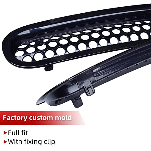 Image of AggAuto Grille Inserts for Jeep Wrangler JK JKU 2007-2015 Glossy Black | Car Front Mesh Grill Cover Accessories 7 Pcs