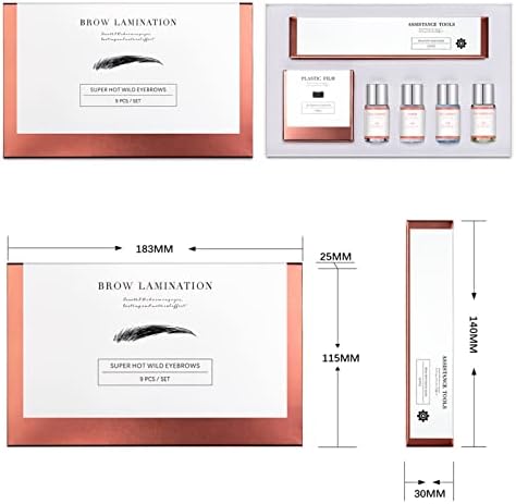Eyebrow Lamination Kit,Professional Brow Lift Kit Premium Eyebrow Lift Kit Trendy Fuller Brow Look Semi-Permanent Tinting Make Brow Lifted Suitable Result Lasts 6 Weeks For Home Salon Makeup Use