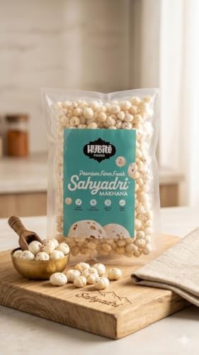 Image of Hybite 4 Sutta Phool Makhana 1000gm | Farm Fresh Handpicked 4 Sutta Size High Protein Fox Nuts /Lotus Seeds | No added Preservatives & No artificial Flavours | High Protein & Fiber