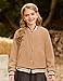 GRACE KARIN Tween Girls Winter Coat Fleece Jacket Button Down Fall Varsity Baseball Outwear with Pocket Size 14