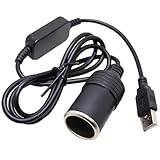 1.2M Car Cigarette Lighter USB to 12V Socket Adapter Mains to 12V Adapter 3.93Ft Female Converter Adapter Cord for Car Cigarette Lighters Driving Recorder DVR Dash Camera GPS and Other Equipment