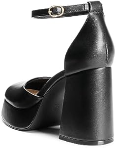 DREAM PAIRS Dames Chunky Platform Hoge Hakken Gesloten Teen Blok