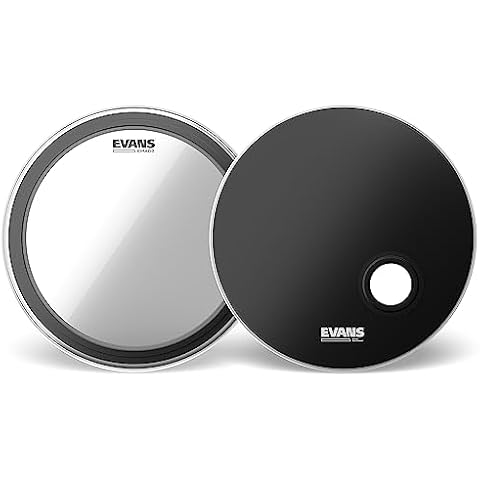 Evans EMAD2 System Bass Drum Pack - Contains 1 Bass Drum Head, 1 Reso Drum Head, 2 Interchangeable Damping Rings, & Foam Damping Rings - Customize Bass Drum Sound - 2-Ply Construction - 22" Cover