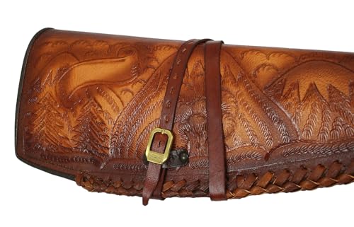 Historical Emporium Western Rifle Shotgun Scabbard Lined Tooled Leather2