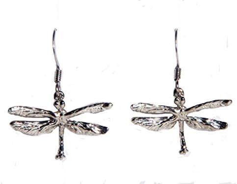 Maurice Milleur - Small Dragonfly - 0.75 Inch Pewter Earrings