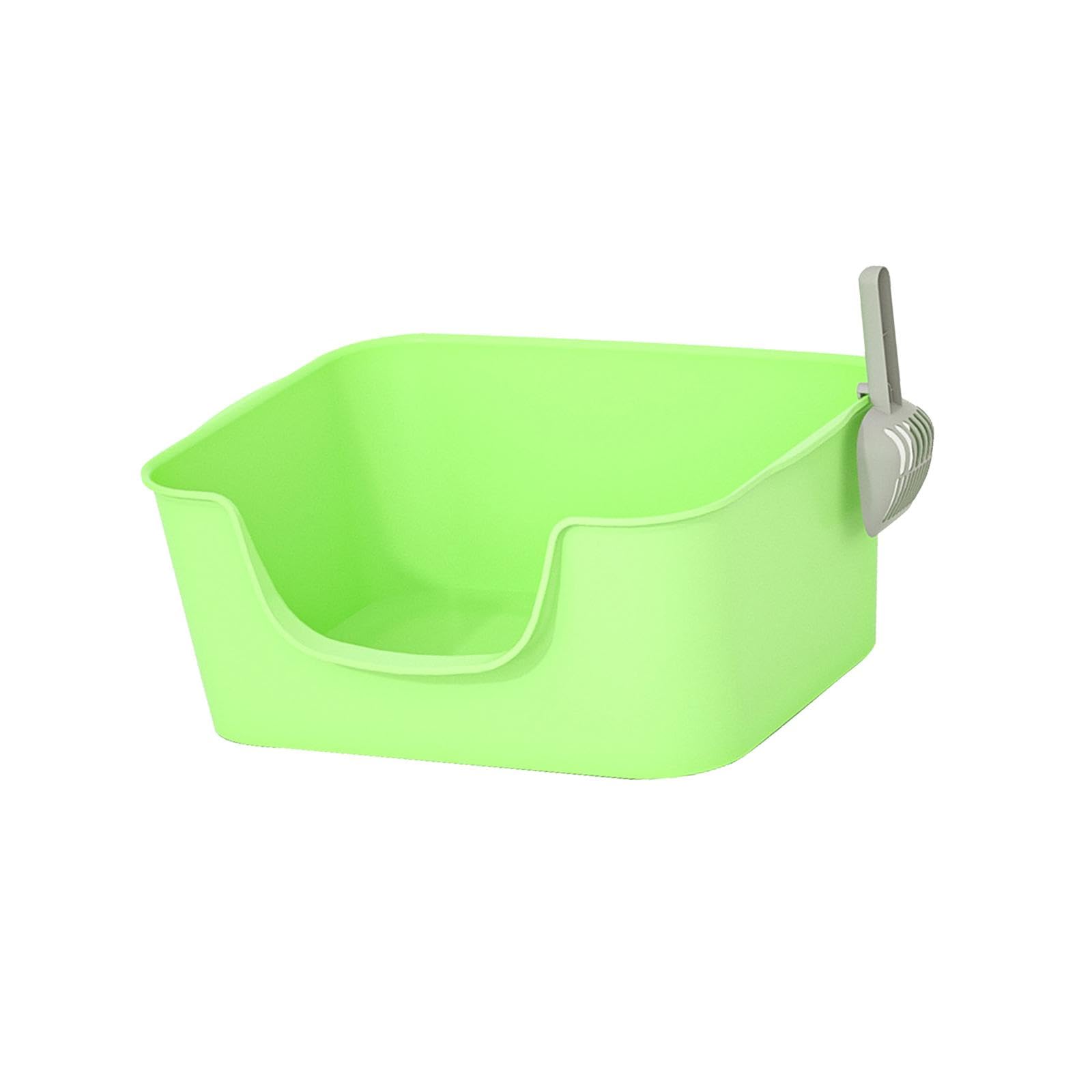 kuweta dla kota, Otwarta górna kuweta dla zwierząt kota artykuły kotów domowych solidna umywalka z wysokim bocznym nocnikiem kociąt(Green)