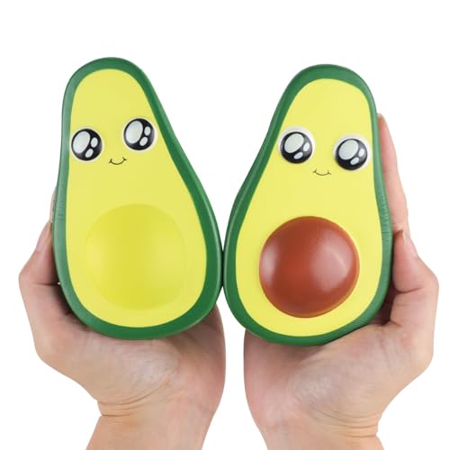 Anboor 2Pcs 4.8 Inches Squishies Avocado Slow Rising Squeeze Toys Kawaii Scented Squishies Fruit Toys Stress Relief for Kids,Party Favors,Birthday & Christmas