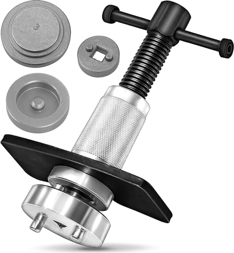 JOMAFA - REPOSICIONADOR DE PISTONES DE FRENOS CON ROSCA para reposicionar el pistón de freno al cambiar los discos, las zapatas o las pastillas de freno con TRES ADAPTADORES