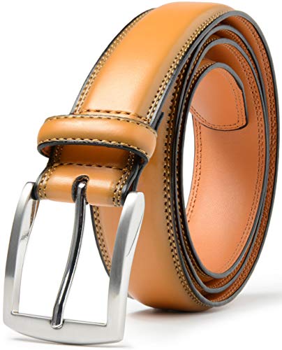 Mark Fred Mens Belt - Leather Dress Belt for Men - Handmade Leather Belts