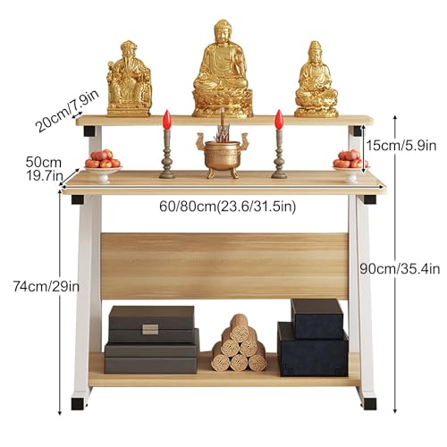 Table d'autel bouddhiste jaune dans un coin méditation maison - 3