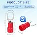 MECCANIXITY Insulated Fork Spade Connectors, 12-10AWG SV5.5-6 U-Type Tinned Copper Waterproof Fork Crimp terminals Connectors for Industrial Electrical Marine Wiring, Pack of 50 (Red)