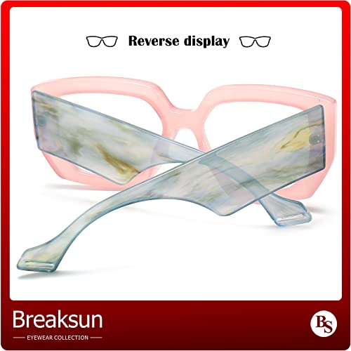 Image of Breaksun Thick Frame Blue Light Glasses for Women Men Fashion Oversized Square Computer Gaming Eyeglasses