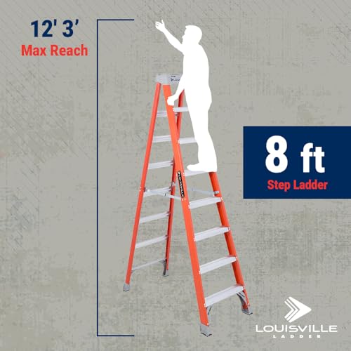 Image of Louisville Ladder FS1508 Ladder, 8-Foot, Orange