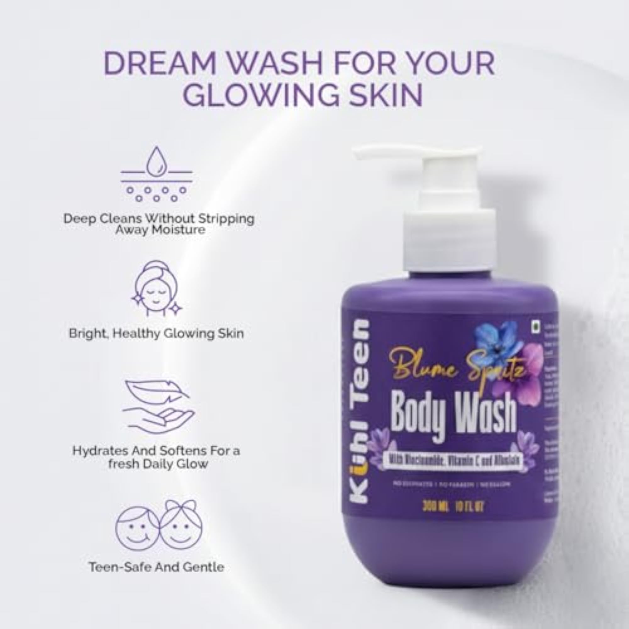 Kuhl Blume Spritz Body Wash for Girls, Moisturizing Cleanser