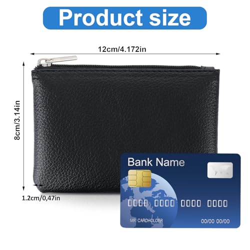 4 Pack Leather Zipper Coin Purse, Portable PU Leather Coin Purse,Mini Coin Pocket Pouch Change Holder, Coin Pouch with Zipper for Men Women Headset Credit Card ID Key Lipstick(4 color)2