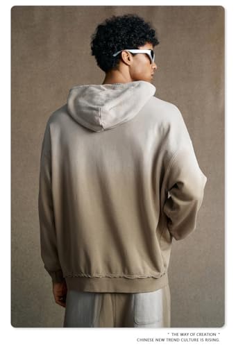 Womens Mens Vintage Hoodies Gradient Hole Breaking Heavyweight Hoodie Couple Sweatshirt Streetwear Pullovers4