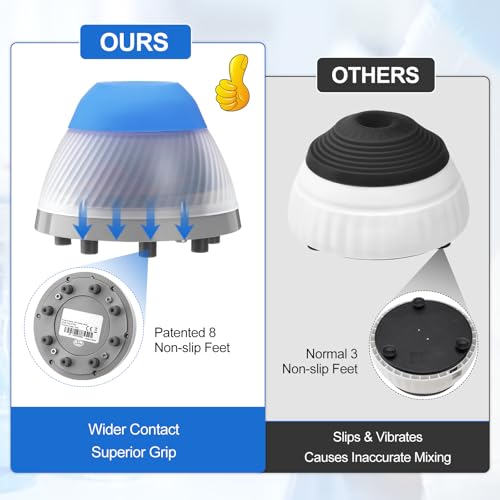 Image of 4E's USA Lab Mini Vortex Mixer & Steel Balls Set: Paint Shaker with 5000rpm | 6mm Orbital Diameter| Anti-Slip Foot & Brushless Motor, Ideal for Tube, Nail Polish, Paints & Lash Adhesive Mixing, Blue