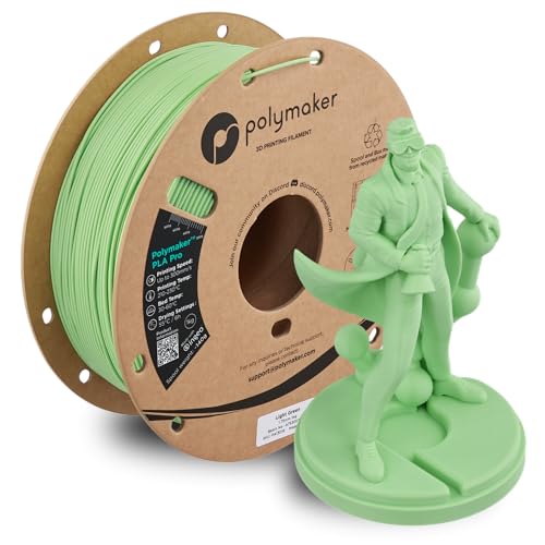 Image of Polymaker PLA Pro 3D Printing Filament Light Green 1.75mm 1KG, High-Impact Tough PLA, Fast Printing up to 300mm /s, High Speed New Formula, Easy to Print on Most FDM Printers, No Enclosure Required