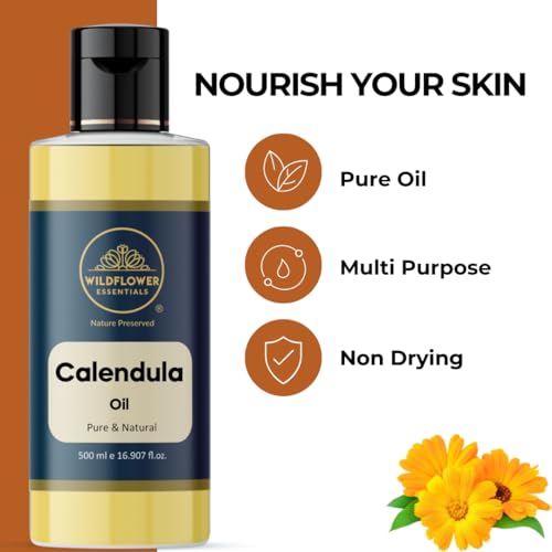 Image of Calendula Oil for Face Skin Hair & Body Hydration Pure & Natural (500ml)