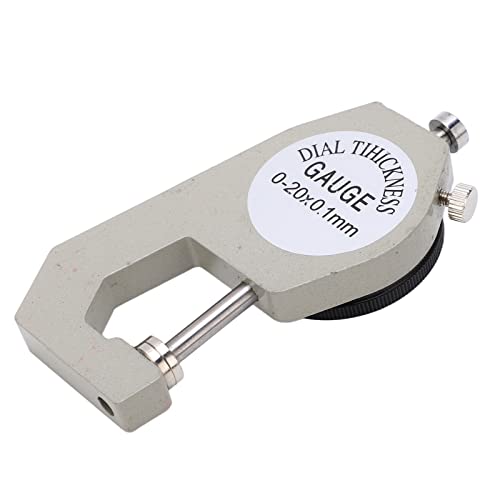 Calibrador de espesores con dial, graduación de 0,1 mm, yector plano, lectura en milímetros, portátil, para joyería, cuero, cartón y papel (cabeza plana, rango 0-20 mm) miniatura 7
