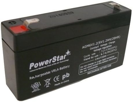 PowerStar Battery replaces pc612 ub613 np1.2-6 ps-612 6V 1.2AH SLA