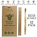 Gaia Guy Natural Bristle Bamboo Toothbrush with Boar Bristles - Totally Biodegradable and Compostable - No Nylon Toothbrushes - Zero Waste 12-Pack