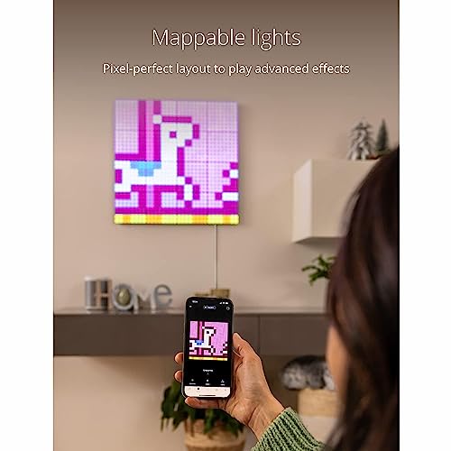 Image of Twinkly Squares Master Panel, RGB LED Panel, Including 1 Main Panel and USB-C Power Supply, Compatible with HomeKit, Alexa and Google Home, Gaming Lights and Streaming, 16M+ Colors