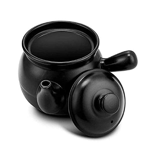 Cazuela de Terracota de Arcilla Tradicional Vintage con Superficie de Esmalte Interior y Exterior con Tapa Hecha 15 * 15 * 25 cm