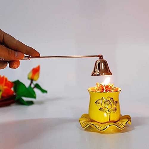 Miniatura 6 de MUXSAM Snuffer de velas con mango largo, accesorio para velas, 1 unidad de acero inoxidable para apagar velas de forma segura (oro rosa)