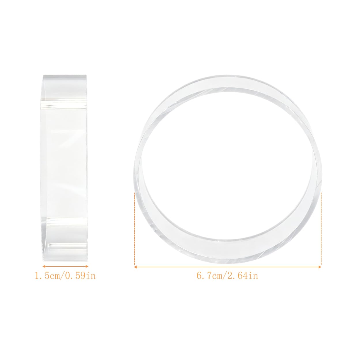 Riven 6 soportes de bola de acrílico transparente, soporte de exhibición redondo para baloncesto, voleibol, fútbol, cajas de almacenamiento de recuerdos