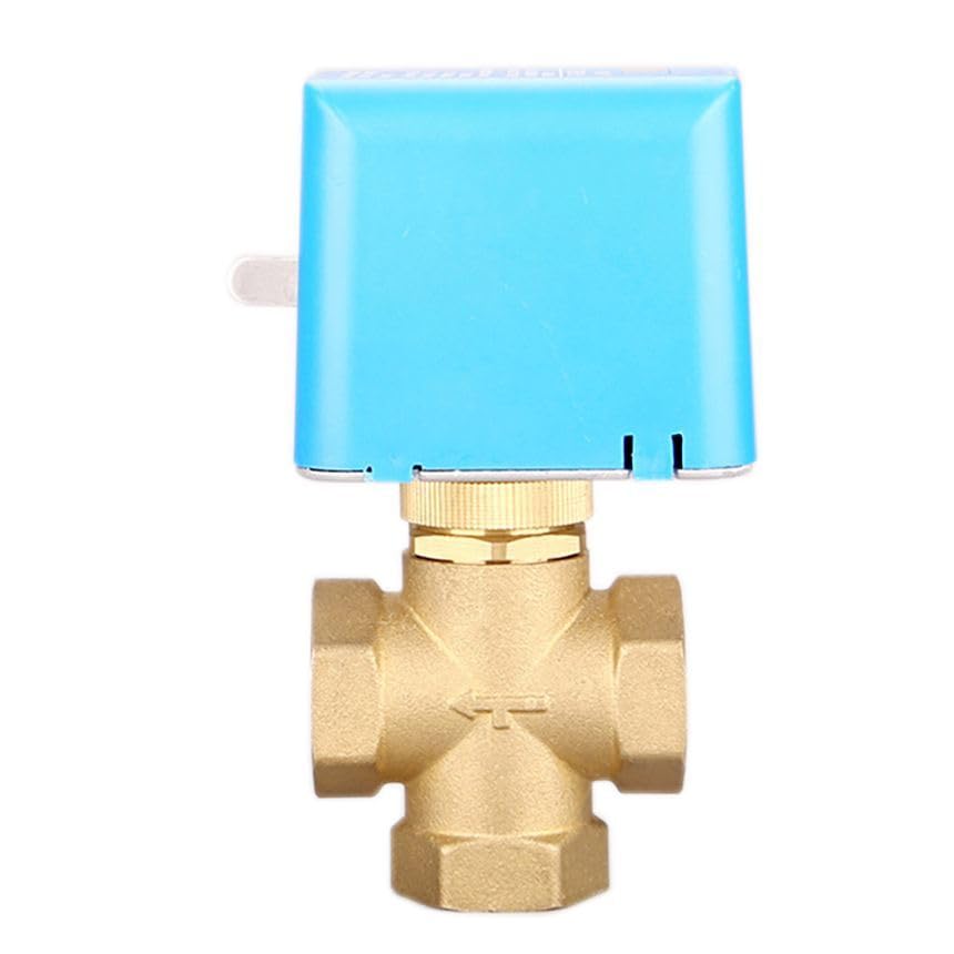 Vanne à globe électrique motorisée laiton G3/4 3 voies 220V AC pour chauffage eau