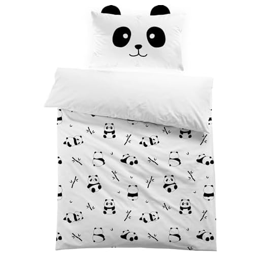 MUSOLEI Funda nórdica Infantil para niños Funda de edredón Panda Cama 90 Individual Juvenil 135x200cm ‎Poliéster impresión 3D 1 Juego de Ropa de cama1 Funda de Almohada 50x75cm