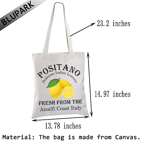 Bolso tote BLUPARK Islas italianas Positano con limones italianos frescos, bolsa de compras para viaje y regalo del sur de Italia miniatura 4