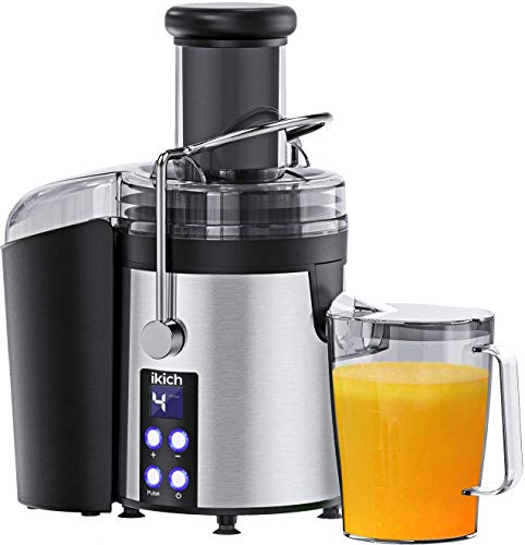 IKICH Centrifugal Juicer 4 Speed Juice Extractor Real 3'' Feeder Chute, Digital Display